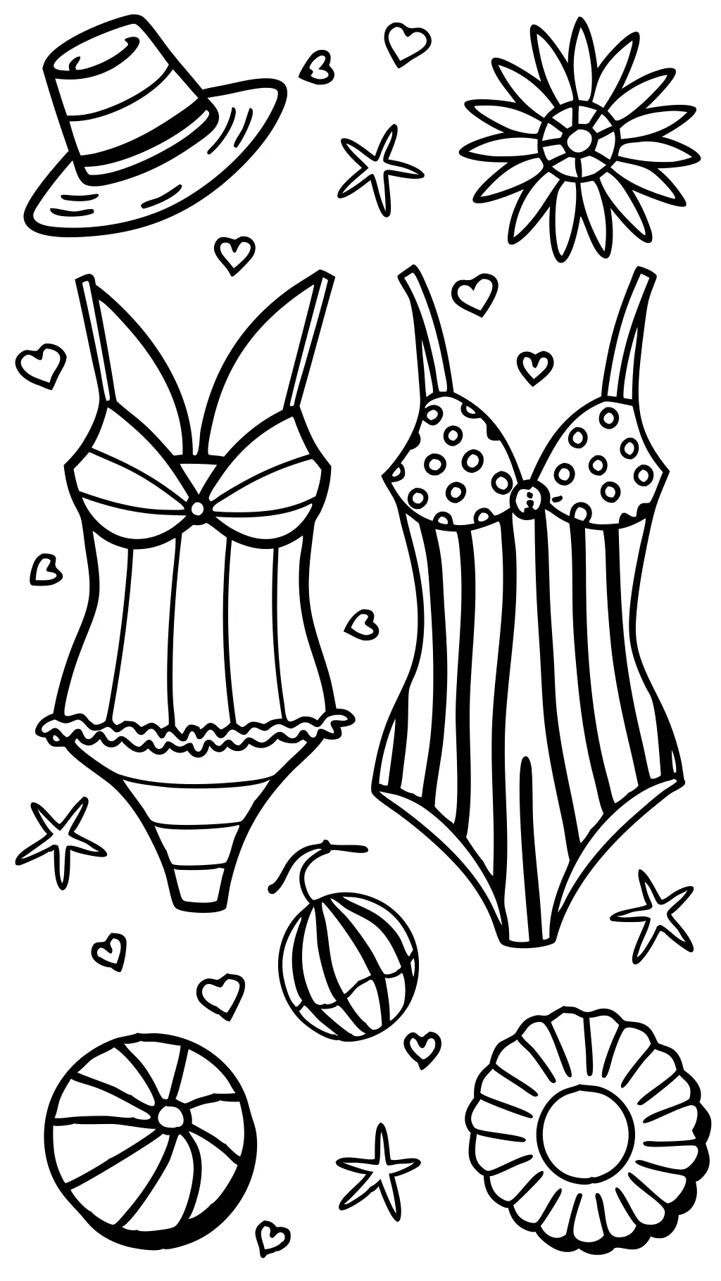 pages à colorier maillot de bain